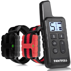 Dog Training Collar For 2 Dogs Black And Red (Color: Black)