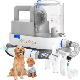 Pet Grooming Kit, 5 In 1 Dog Grooming Kit With 2 Suction Mode, Low Noise Dog Hair Remover, Dog Vacuums For Hair Cleaning For Shedding Small, Medi (Color: White)