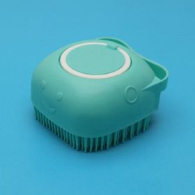 Silicone Dog Bath Massage Gloves Brush Pet Cat Bathroom Cleaning Tool Comb Brush For Dog Can Pour Shampoo Dog Grooming Supplies (Option: Green-Round shape)