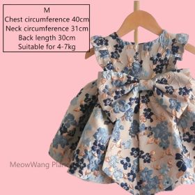 Dog Cat Clothes Pet Apparel Summer Floral Princess Dress For Small Dogs Cats New Season Lightweight Pet Apparel Cute Breathable Strappy Sundress (Option: M)